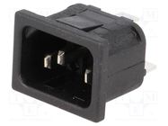 Connector: AC supply; socket; male; 10A; 250VAC; IEC 60320; C14 (E) BULGIN