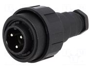 Connector: circular; plug; male; PIN: 3; 12A; 250V; IP68; UL94V-0 BULGIN