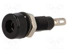 Socket; 4mm banana; 10A; 60VDC; black; nickel plated; insulated SCI