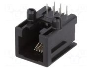 Connector: RJ12; socket; PIN: 6; low profile; 6p6c; on PCBs; THT TE Connectivity