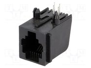 Connector: RJ11; socket; PIN: 4; Cat: 3; shielded; Layout: 6p4c; THT TE Connectivity