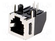 Connector: RJ11; socket; PIN: 4; Cat: 3; shielded,low profile; THT TE Connectivity