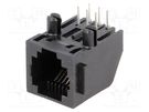 Socket; RJ12; PIN: 6; Cat: 3; Layout: 6p6c; on PCBs; THT; 12.7mm TE Connectivity