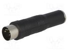 Adapter; DIN 5pin plug,Jack 6,3mm socket; 180°,stereo; PIN: 5 