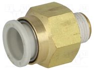 Push-in fitting; threaded,straight; -1÷10bar; brass; -5÷60°C 