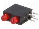 LED; in housing; red; 3mm; No.of diodes: 2; 20mA; Lens: red,diffused KINGBRIGHT ELECTRONIC