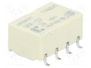 Relay: electromagnetic; DPDT; Ucoil: 24VDC; Icontacts max: 1A; SMD OMRON Electronic Components