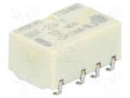 Relay: electromagnetic; DPDT; Ucoil: 12VDC; Icontacts max: 1A; SMD OMRON Electronic Components