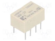 Relay: electromagnetic; DPDT; Ucoil: 5VDC; Icontacts max: 1A; PCB OMRON Electronic Components