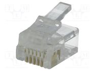 RJ12; plug; PIN: 6; Contacts: phosphor bronze; gold-plated; UL94V-2 ECE