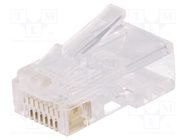 RJ45; plug; PIN: 8; Contacts: phosphor bronze; gold-plated; UL94V-2 ECE