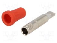 Connector: 4mm banana; socket; 24A; 70VDC; red; nickel plated; 4mΩ SCHÜTZINGER