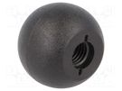 Ball knob; Ø: 25mm; Int.thread: M8; 12mm ELESA+GANTER