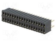 Socket; pin strips; female; PIN: 36; straight; 1.27mm; THT; 2x18 CONNFLY