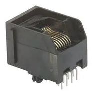 RJ45 CONN, R/A JACK, 8P8C, 1PORT, TH