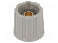 Knob; without pointer; ABS; Øshaft: 6.35mm; Ø16x15.5mm; grey; A2516 OKW