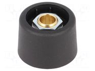 Knob; without pointer; polyamide; Øshaft: 6mm; Ø23x16mm; black OKW