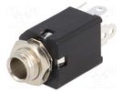 Socket; Jack 6,3mm; female; stereo,with double switch; ways: 5 AMPHENOL