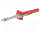 Clip-on probe; with puncturing point; 10A; red; 4mm; Ø: 4mm AXIOMET