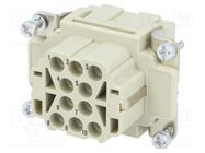 Connector: HDC; contact insert; female; Han® EE; PIN: 10; 10+PE HARTING