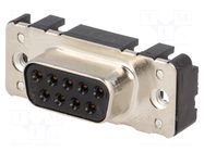 Connector: D-Sub; PIN: 9; socket; female; straight; THT; M3 HARTING