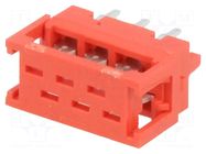 Connector: Micro-MaTch; adapter; PIN: 6; IDC,THT; 2x3; reel; 1.27mm TE Connectivity