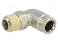 Push-in fitting; angled; nickel plated brass; Thread: BSP 1/4" NORGREN HERION