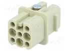 Connector: HDC; contact insert; female; Han® D; PIN: 8; 7+PE; 10A HARTING