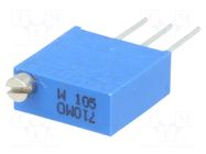 Potentiometer: mounting; vertical,multiturn; 1MΩ; 500mW; THT; ±10% BOURNS