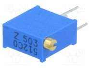 Potentiometer: mounting; multiturn; 50kΩ; 500mW; THT; ±10%; linear BOURNS