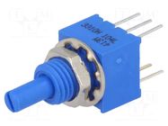 Potentiometer: shaft; single turn; 100kΩ; ±20%; 0.25W; linear; THT BOURNS