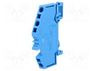 Splice terminal: rail; 0.08÷4mm2; ways: 1; terminals: 3; blue; 281 WAGO