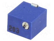 Potentiometer: mounting; vertical,multiturn; 20kΩ; 250mW; SMD SR PASSIVES