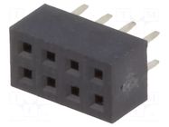 Connector: pin strips; socket; female; PIN: 8; THT; straight; 2mm CONNFLY