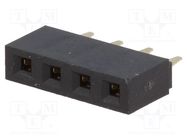 Connector: pin strips; socket; female; PIN: 4; straight; 2.54mm; THT NINIGI