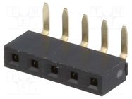 Connector: pin strips; socket; female; PIN: 5; angled 90°; 2.54mm 