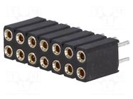 Connector: pin strips; socket; female; PIN: 14; straight; THT; 2x7 CONNFLY
