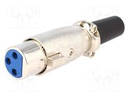 Connector: XLR; plug; female; PIN: 3; straight; for cable 