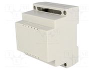 Enclosure: for DIN rail mounting; Y: 89mm; X: 69.7mm; Z: 65mm; grey 