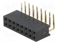 Socket; pin strips; female; PIN: 16; angled 90°; 2.54mm; THT; 2x8 CONNFLY