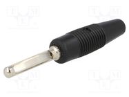 Plug; 4mm banana; 16A; 60VDC; black; non-insulated; 3mΩ; 2.5AWG HIRSCHMANN T&M