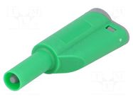 Connector: 4mm banana; plug; 36A; 1kVAC; green; insulated; 56mm ELECTRO-PJP