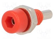 Socket; 2mm banana; 10A; 60VDC; Overall len: 17mm; red; insulated ELECTRO-PJP