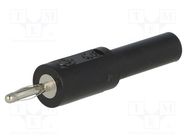Adapter; 2mm banana; 36A; 30VAC; 60VDC; black; nickel plated ELECTRO-PJP