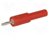 Adapter; 2mm banana; 36A; 30VAC; 60VDC; red; nickel plated ELECTRO-PJP