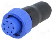 Connector: circular; plug; female; PIN: 8; w/o contacts; for cable BULGIN