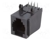 Connector: RJ12; socket; PIN: 6; gold-plated; 6p6c; THT; angled 90° NINIGI