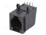 Connector: RJ12; socket; PIN: 6; gold-plated; 6p6c; THT; angled 90° NINIGI