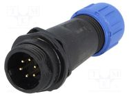 Plug; SP13; male; PIN: 6; IP68; 4÷6.5mm; 5A; soldering; for cable WEIPU