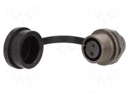 Connector: circular; socket; female; PIN: 2; IP67; ST12; 13A; 250V WEIPU